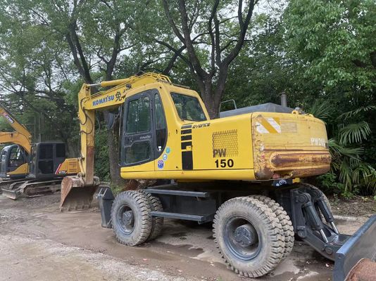 المدمجة اليابان المستخدمة كوماتسو الحفر PC150W-6 محفر عجلات مستعملة