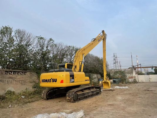 أصل اليابان استخدمت حفر كوماتسو PC220-7 الزحف مع ذراع طويلة 18 متر