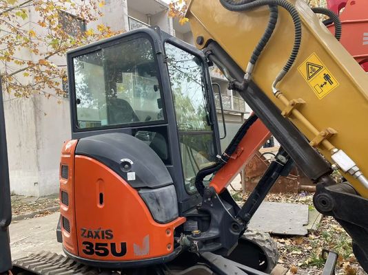 اليابان الأصلية استخدمت حفرة هيتاشي ZX35U-5N مصغرة في حالة ممتازة / استخدمت حفرة اليابانية مصغرة مع ذراع سوينغ ومحرك EPA